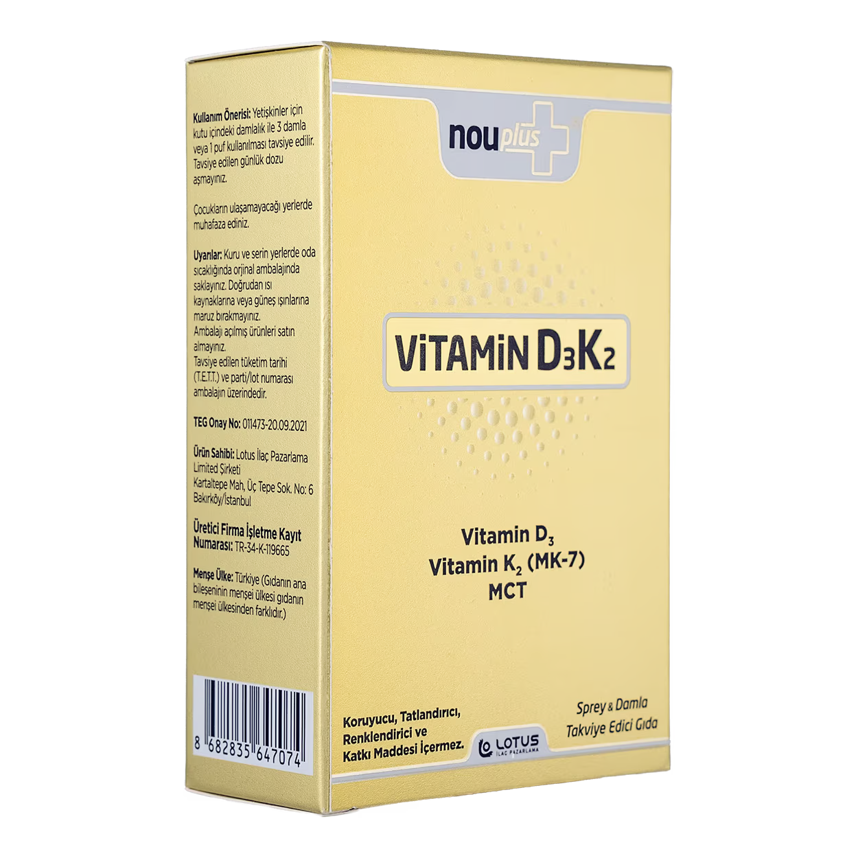 Nouplus Vitamin D3K2 20 ml Sprey