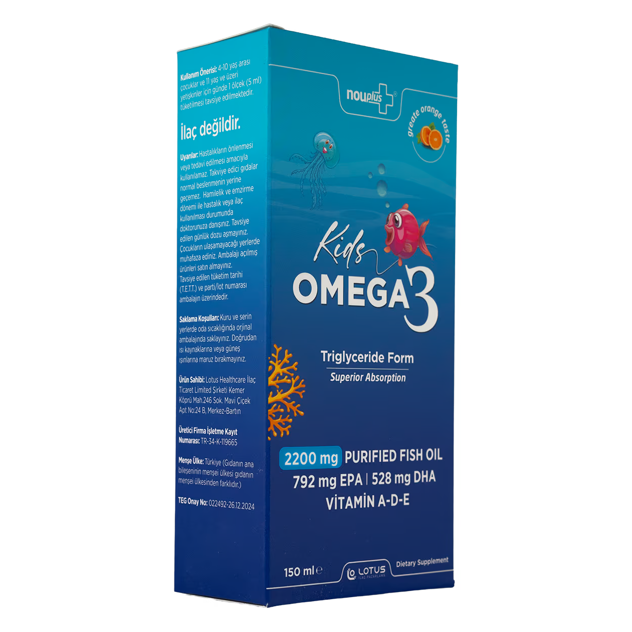 Nouplus Kids Omega 3 150ml Şurup