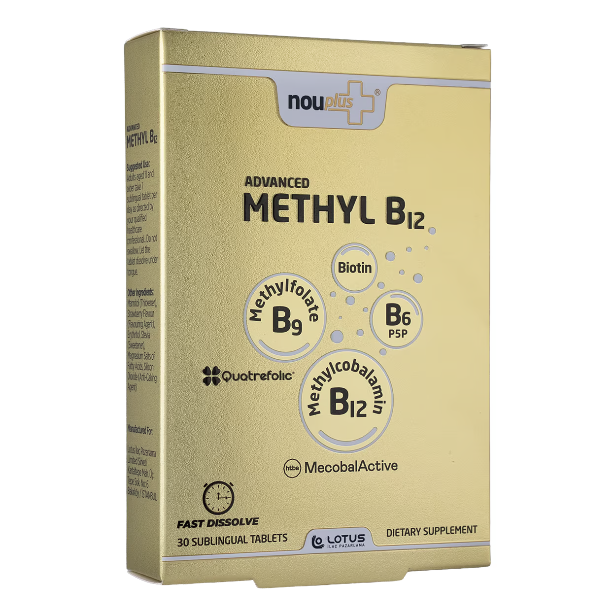 Nouplus Advanced Methyl B12 30 Dilaltı Tablet