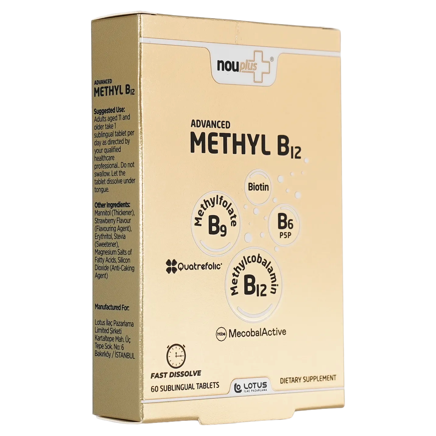 Nouplus Advanced Methyl B12 30 Dilaltı Tablet