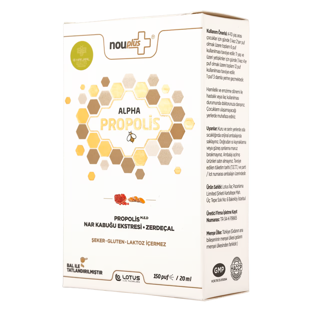 Nouplus Alpha Propolis Sprey 20 ml Sprey