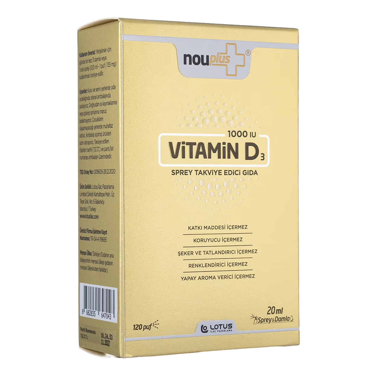 Nouplus Vitamin D3 20 ml Sprey